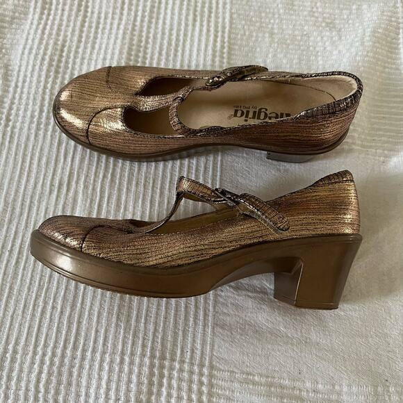 Alegria 36 Coco T-Strap Mary Jane Champagne Metallic - Picture 1 of 11